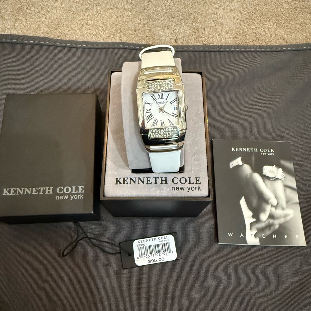 Kenneth Cole Silver and White Womens Watch